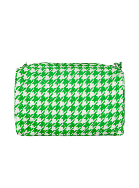 Round quilted toiletry bag