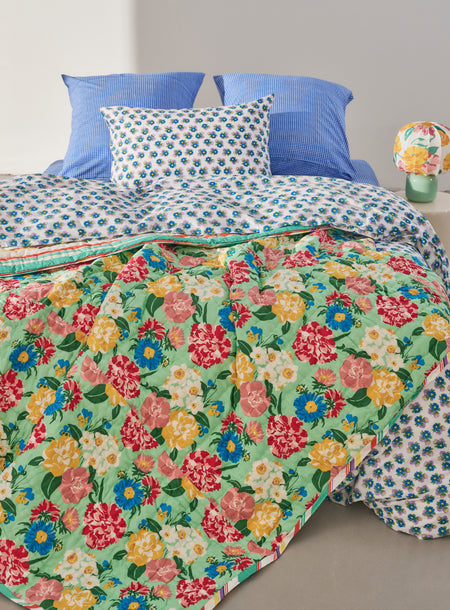 Reversible quilted blanket