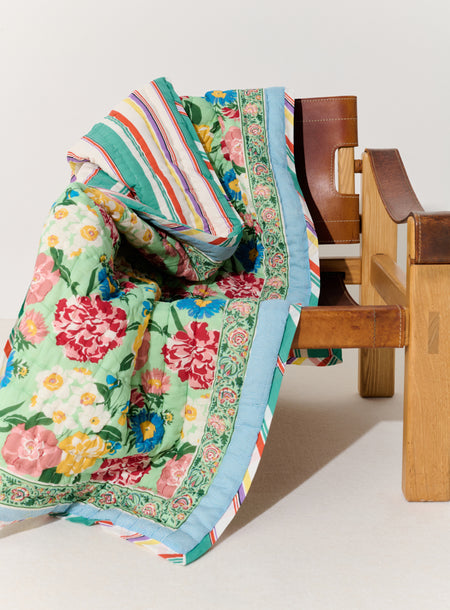 Plaid matelassé réversible sarong