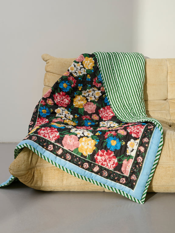 Plaid matelassé réversible sarong