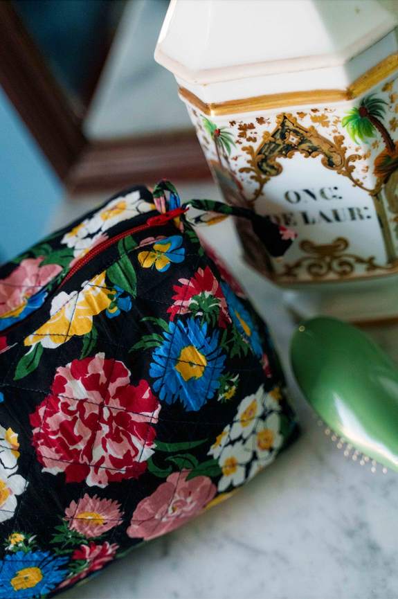 Trousse de toilette matelassée ronde