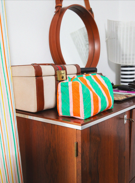 Trousse de toilette matelassée ronde