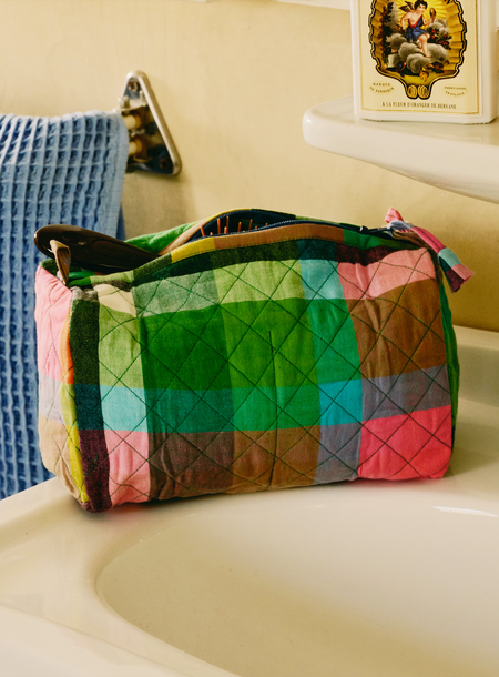 Trousse de toilette matelassée ronde