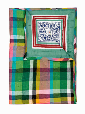 Plaid matelassé réversible sarong