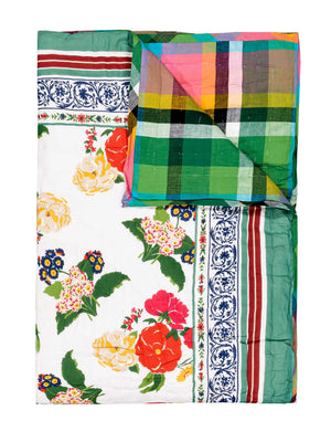 Plaid matelassé réversible sarong