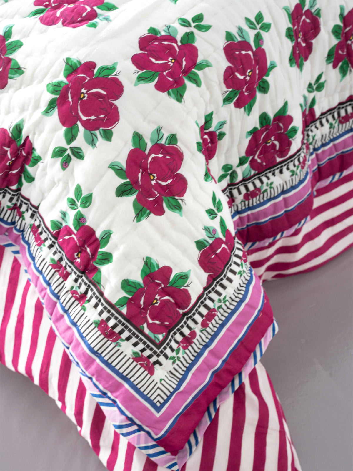 Plaid matelassé réversible sarong