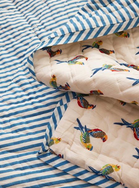 Reversible quilted blanket