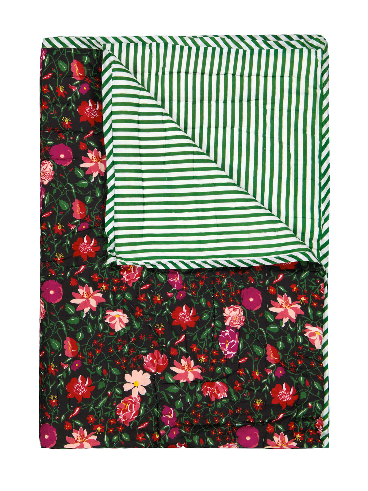 Reversible quilted blanket