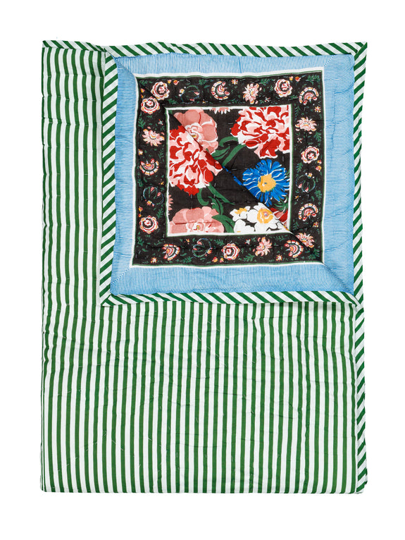 Plaid matelassé réversible sarong