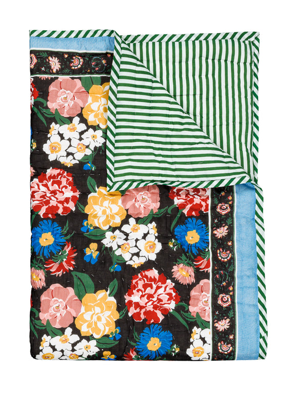 Plaid matelassé réversible sarong