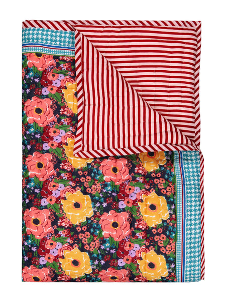 Reversible quilted plaid sarong HELEN SARONG
