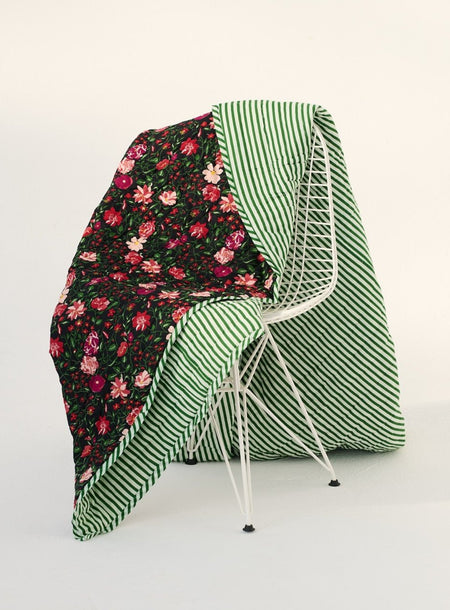 Reversible quilted blanket