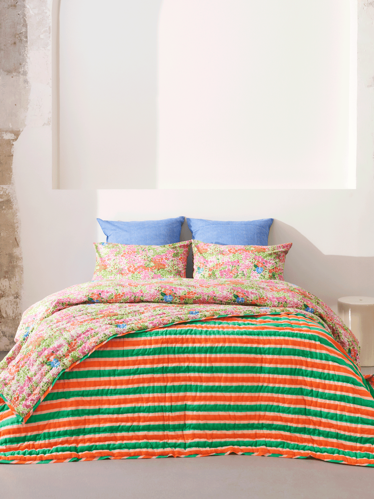 Plaid matelassé réversible