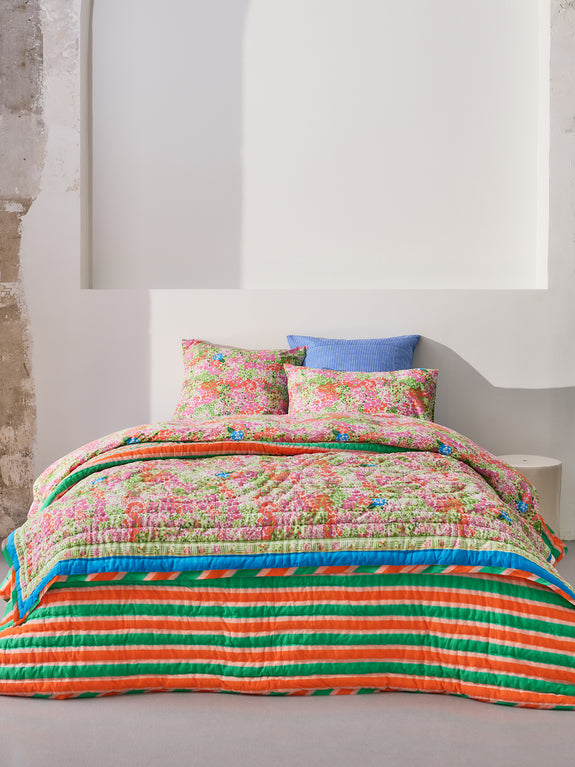 Plaid matelassé réversible sarong