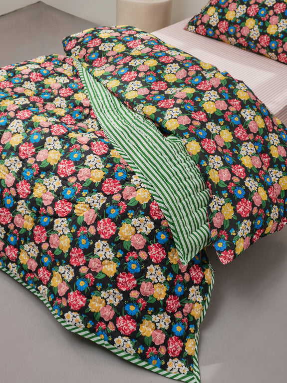 Reversible quilted blanket