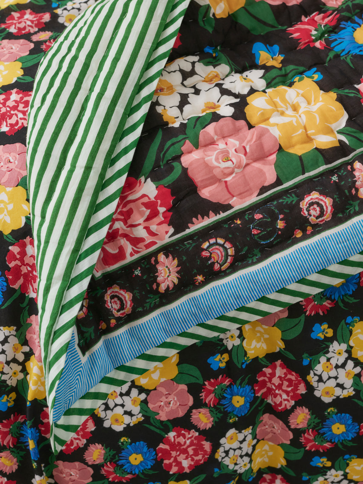 Reversible quilted sarong throw