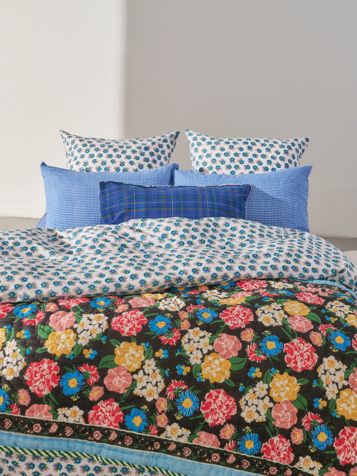 Reversible quilted sarong throw