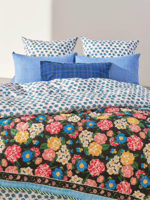 Plaid matelassé réversible sarong