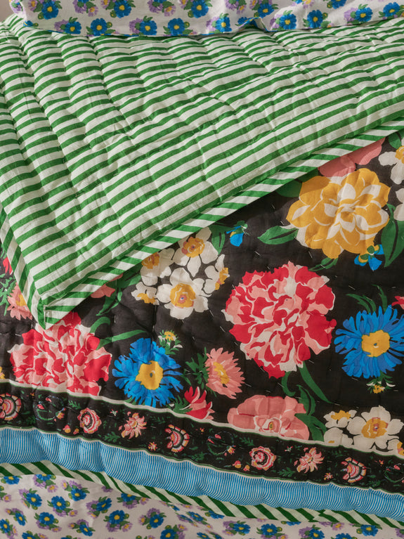 Reversible quilted sarong throw