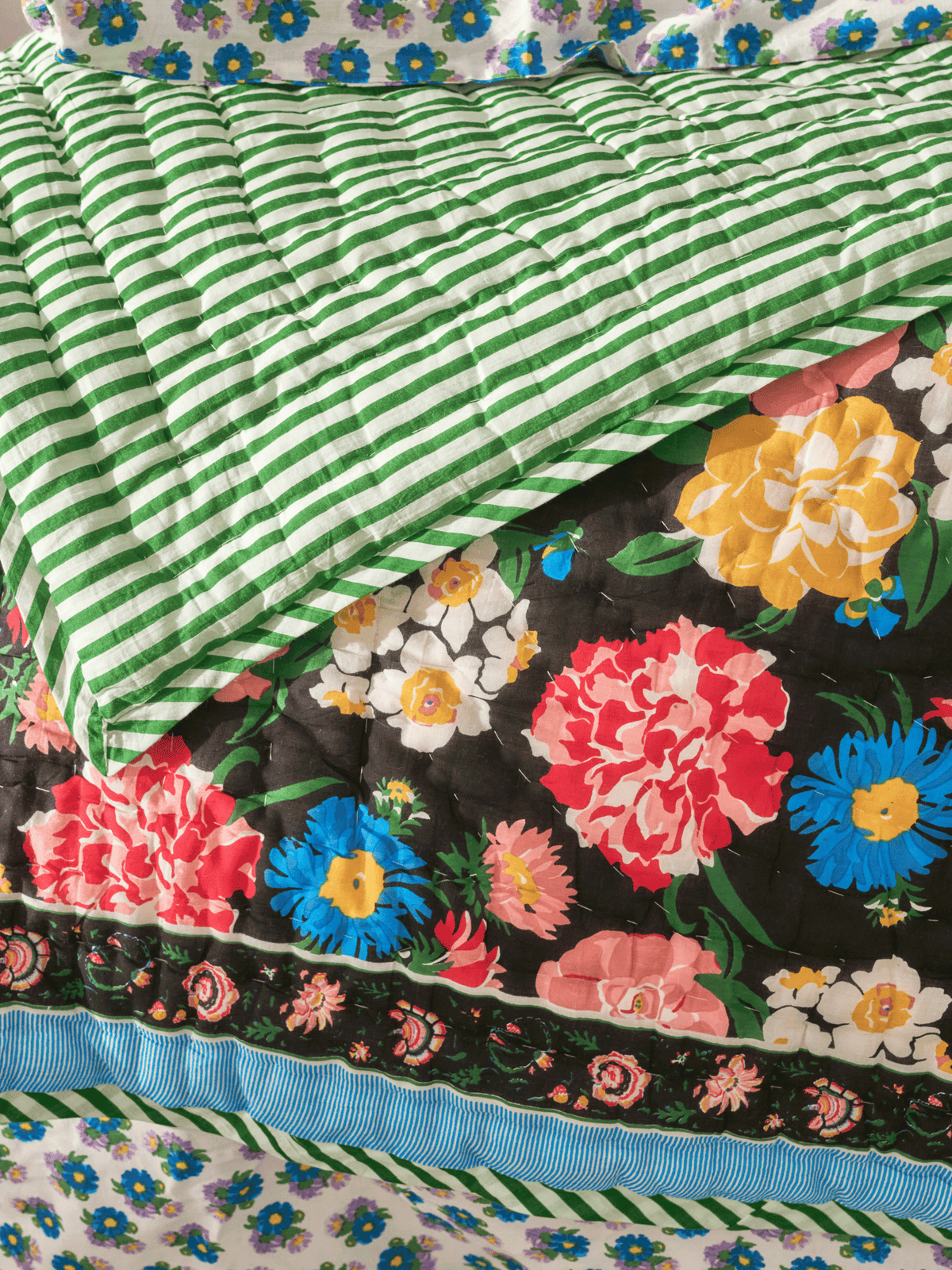 Plaid matelassé réversible sarong