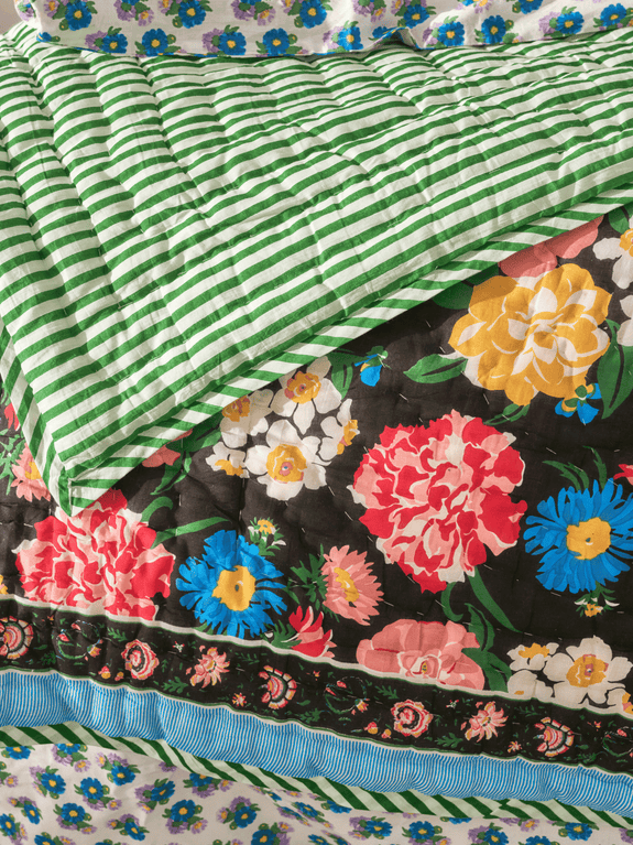 Plaid matelassé réversible sarong