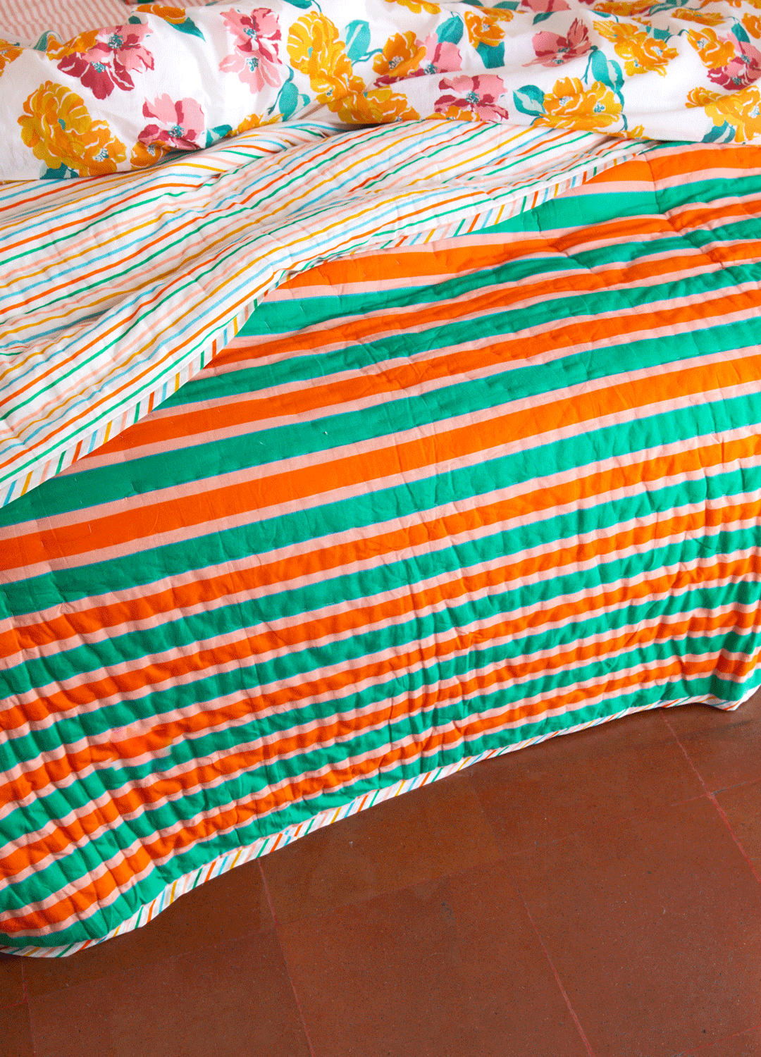 Plaid matelassé réversible