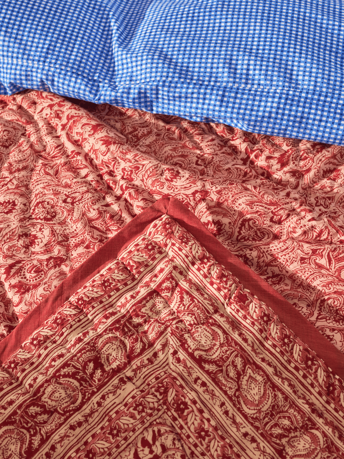 Reversible quilted blanket