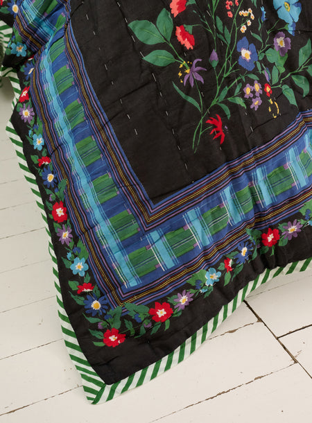 Plaid matelassé réversible sarong