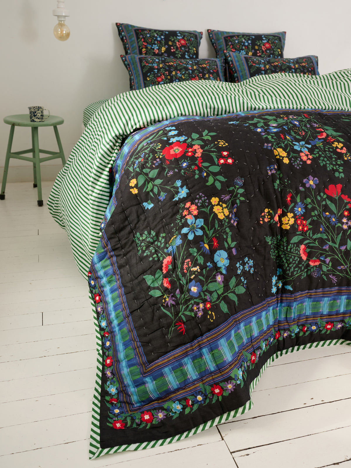 Reversible quilted blanket