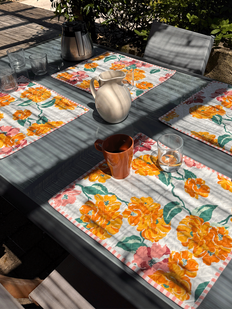 Set de table matelassé réversible