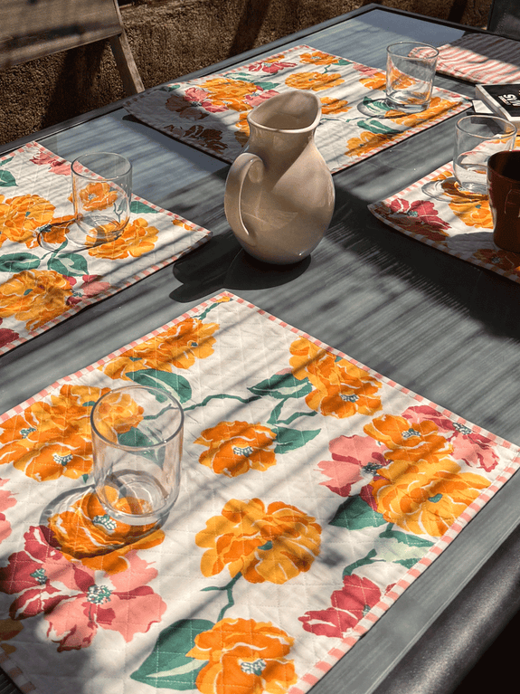 set_table_matelasse_rose_flower_3