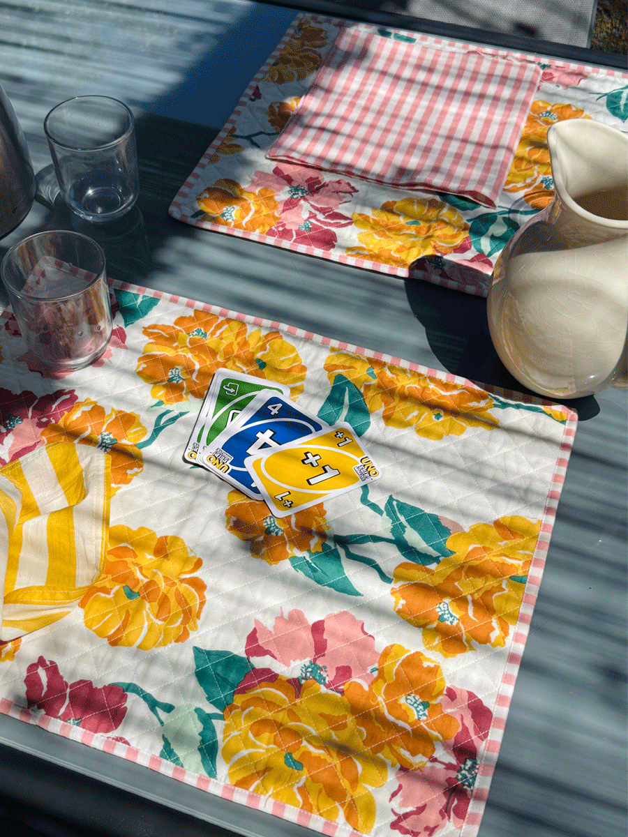 Set de table matelassé réversible