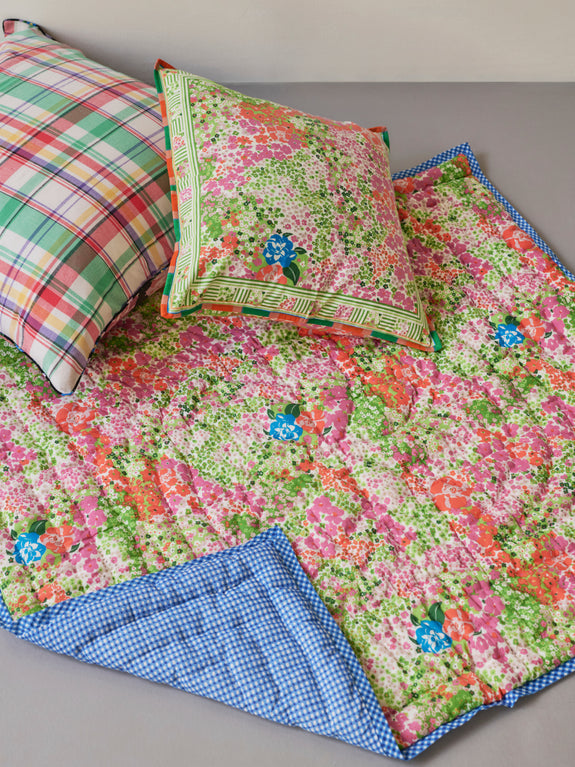 Reversible quilted play mat