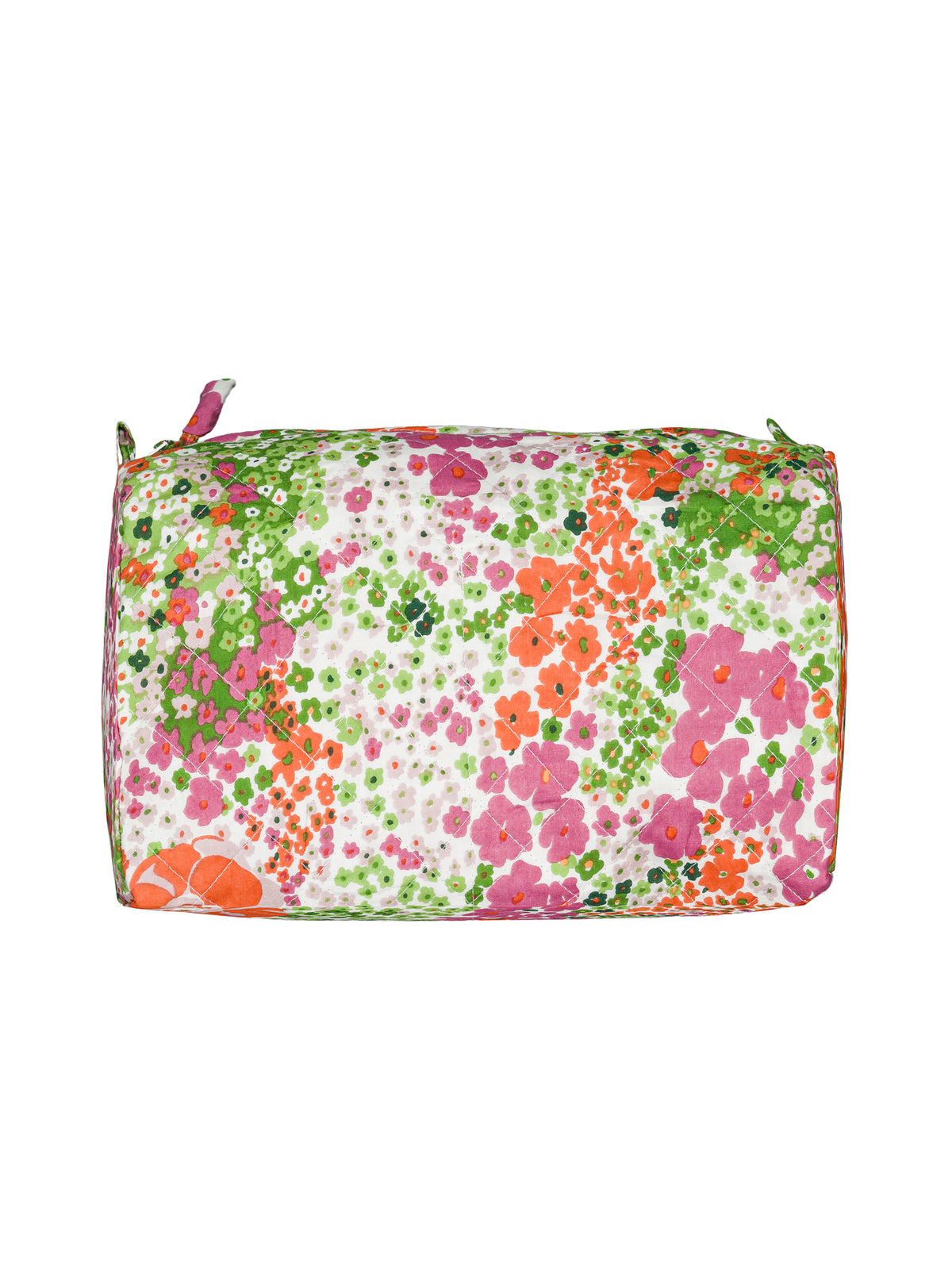 Round quilted toiletry bag