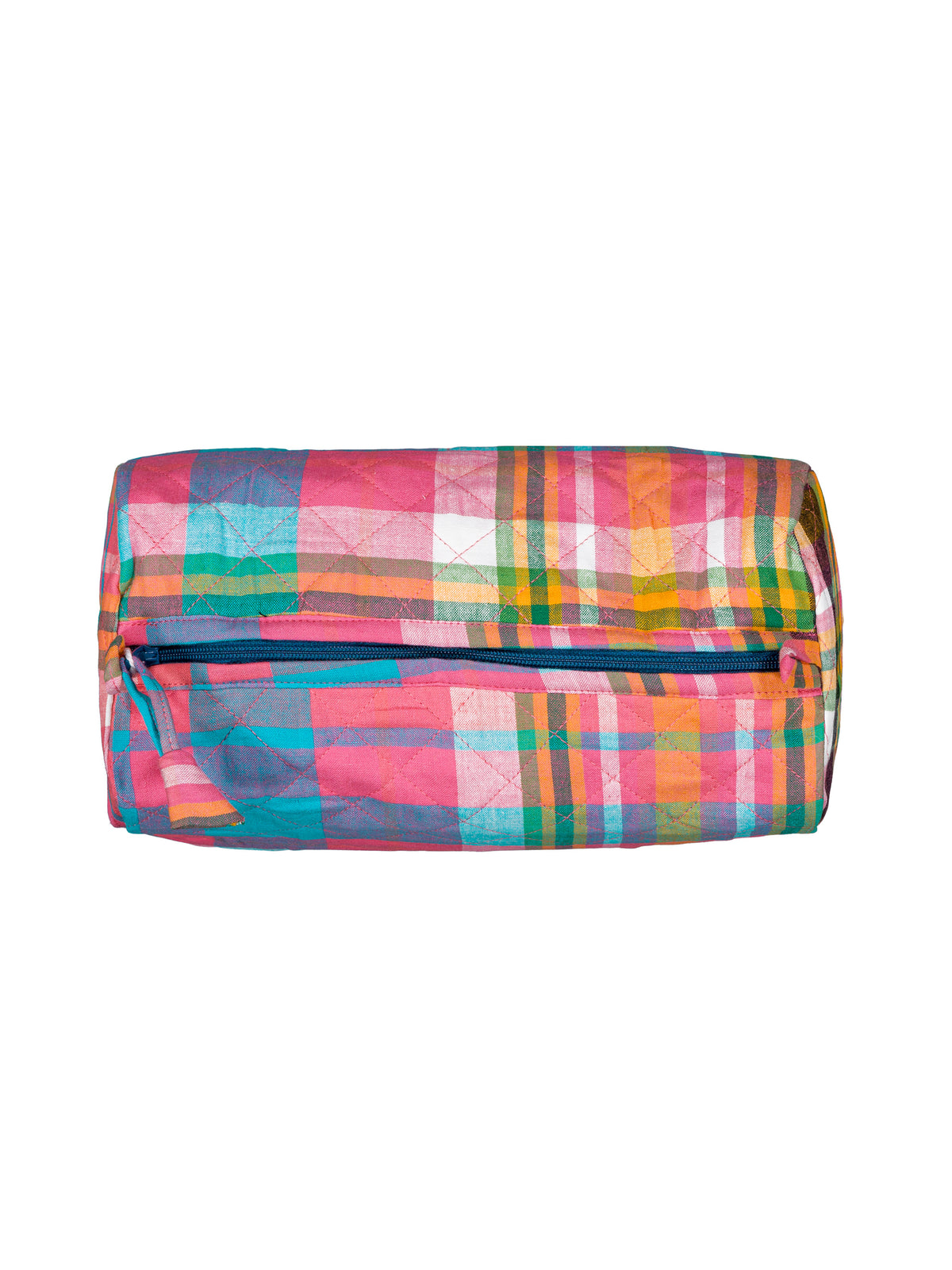 Round quilted toiletry bag