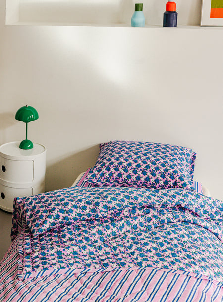 Reversible quilted blanket